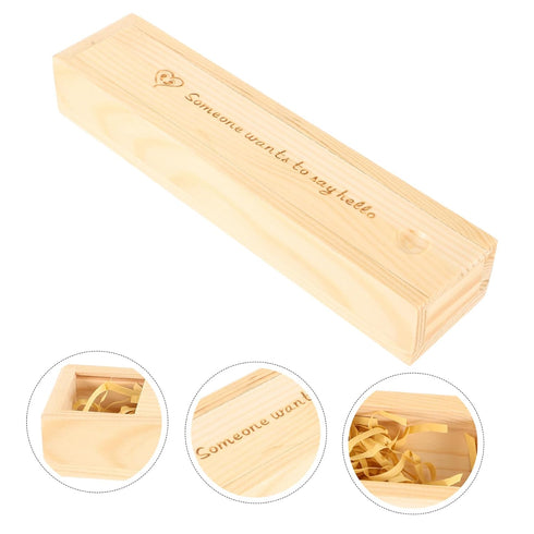 BESTOYARD Decorative Pregnancy Test Keepsake Box Wood Pregnancy Test Storage Case with Lid for Parents Cherish Memories