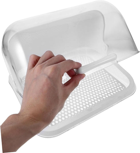 Countertop Toyvian Bottle Drying Box with Transparent Cover Milk Bottle Drainer and Storage Container for Tools
