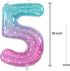 Number 5 Balloon, Large 40 Inch Number Balloons for 5th Birthday Party Decorations, 5 Year Old Birthday Sign Decor