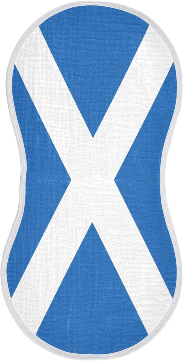 MCHIVER Scotland Flag Burp Cloths for Baby Boy Girl Cotton Burp Rags Absorbent