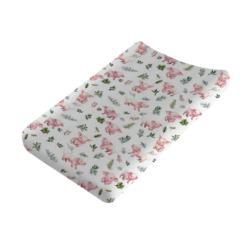 Farm Pink Pigs Changing Pad Covers, Soft Breathable Stretch Unisex Diaper Change Table Sheets for Boys Girls, 32" x 16"