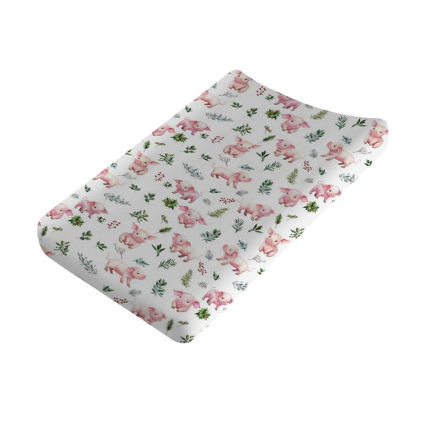 Farm Pink Pigs Changing Pad Covers, Soft Breathable Stretch Unisex Diaper Change Table Sheets for Boys Girls, 32" x 16"
