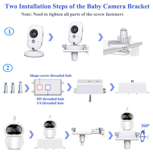 Baby Monitor Mount Holder Compatible with Infant Optics DXR-8 Pro, Nanit N322NW, ANMEATE SM935E, and More