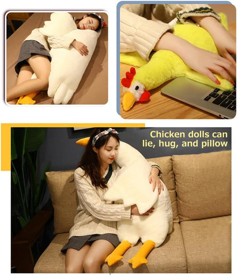 Chicken Stuffed Animal Plush Doll, Giant Cozy Farm Animal Plush Pillow Toys for Kids Birthday Decoration
