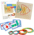 Wooden Geoboard Math Manipulative - Graphical Geo Board Montessori Educational Toys with Rubber Bands