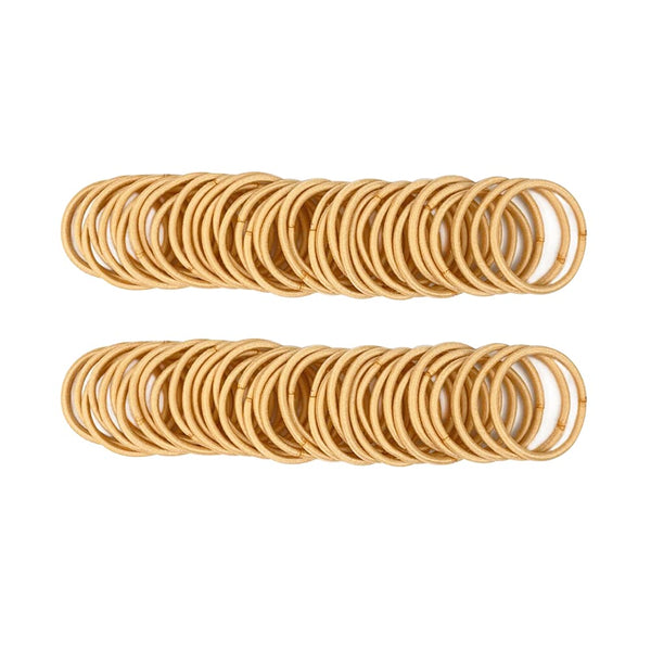 100 Pcs Baby Hair Ties, Gold Hair Bands for Thin Hair, No Metal Ponytail Holder for Kids
