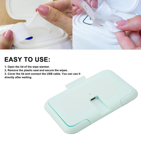 Betued Wipes Dispenser, Portable Baby Wipe Warmer, Baby Wet Wipes Dispenser, Heating Constant Temperature USB Wipe Warm