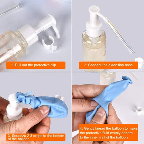 Kit(100 ml) Xiaokeis Hi-Float Balloon Care Treatment Liquid Bottle with Pump- Effective Helium Balloons Protective