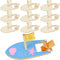Amersumer 10 Pcs DIY Toy Wood Boat Craft Kits - Mini Wooden Sailboat Kits for School Projects, Make Your Own Sailboat