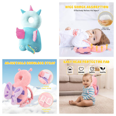Backpack (Q77-Angel) Baby Head Protection - Soft & Comfortable, Cute Cartoon Design