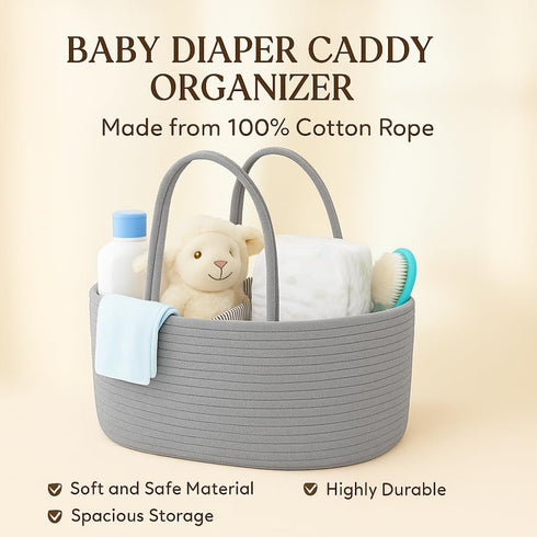 Generic BEBENOVA Baby Changing Basket with Waterproof Pad, Baby Diaper Caddy Organizer, Blanket & Cotton Bag, Portable