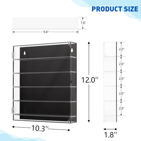 5-Tier (5-Tiers) KISLANE Acrylic Toy Car Storage, Toy Cars & Matchbox Cars Display Case, Transparent Toy Car Case