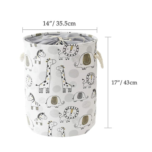 INough Kids Laundry Hamper - Baby Stuffed Animal Organizer, Toy Basket, Safari Nursery Decor, Giraffe