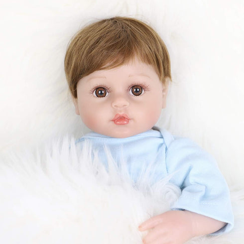 ENADOLL Reborn Baby Doll, Realistic Silicone Vinyl Baby Blue Dog Boy, 16 inch Weighted Soft Body
