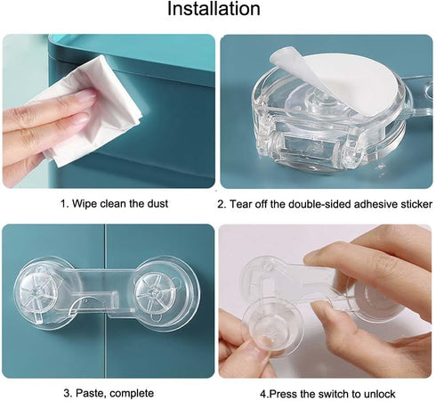 VORTINIOUS Closet (5 Pack) Cabinet Door Locks for Baby Proof and Child Safety,Baby Locks,Fridge Locks for Kids,Cabinet