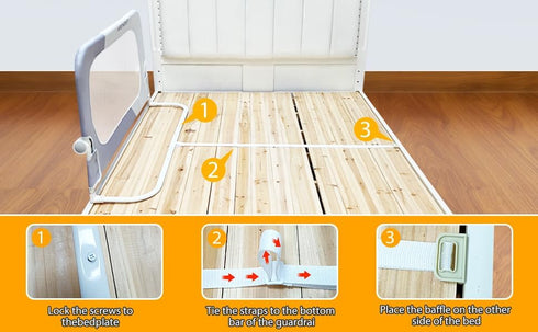 strenkitech Beds48inch Foldable Toddler Bed Rails - Kids Guard Bumper for Crib Safe Bed Side Rail for Twin Queen King