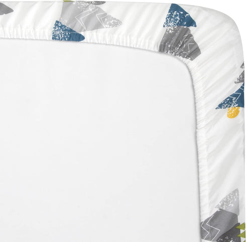 2 Pack 28x52 Standard Microfiber Fitted Crib Sheets for Baby Girl, Boy & Neutral, - Crib Essentials (Bears & Mountains)