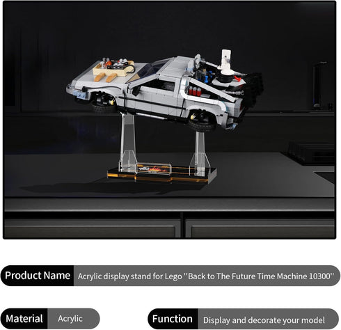 Acrylic Display Stand for Back to The Future Time Machine Lego 10300, Customised Clear Display Riser Holder