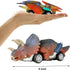 DINOBROS Dinosaur Toy Pull Back Cars, 6 Pack, Dino Toys for 3 Year Old Boys and Girls