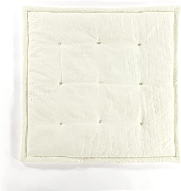 Lush Decor Baby Square with Border Play Mat, 36" x 36", Ivory