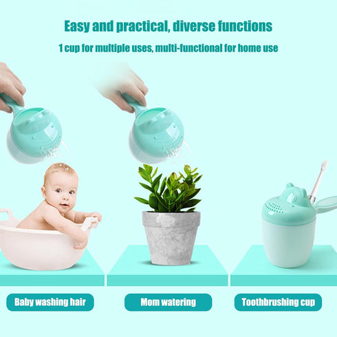 Generic Bath Rinser Cup Infantz Shower Pourer | Cute Cartoon Washing Aid, Durable Safety Bucket for Toddler Hair