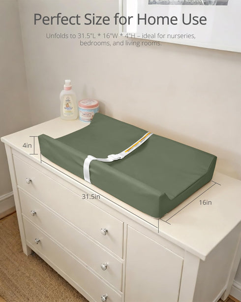 Vegan Leather Baby Changing Pad - Diaper Wipeable Changing Pad, Waterproof Cover Changing Mat for Dresser