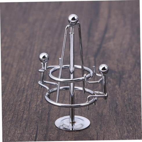 Toyvian Mini Steel Balance Toy, Newton's Balance Ball Balancing Sculpture, Perpetual Motion Machine Swing Balance Toy