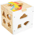 Wooden Rainbow Shape Sorter Cube - Sorting Toy with 13 Geometric Shapes, Educational Game for Ages 12+ Months