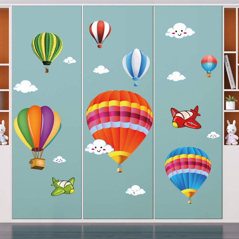 Amaonm Removable Creative 3D Hot Air Balloon Wall Decals, Kids Room Art Decor Stickers