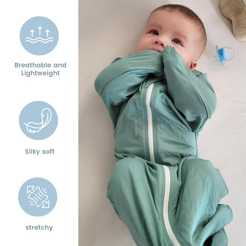 0.5 2-Way ZIGJOY Shark-Fin Transition Swaddle for Newborn - Tog Rayon Made from Bamboo Sleep Sack Baby Swaddle Blanket