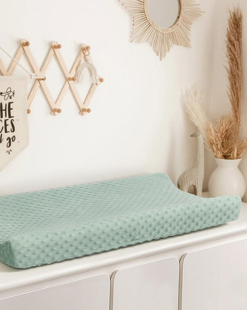 Changing Pad Cover - Ultra Soft Minky Dots Plush Covers for Baby Girls and Boys, 2 Pack (Roman Green & Lily White)
