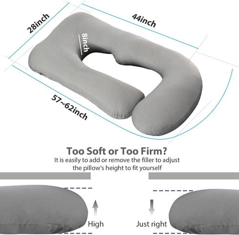 BATTOP Pregnancy Pillows with Cooling Cover,Maternity Body Pillow for Sleeping,Support for Back,HIPS,Legs,Belly