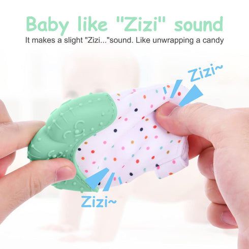2Pack Silicone Teething Mitt for Infants, Soothing Pain Relief, Safe Teething Toys for 0-12 Months, Prevent Scratches