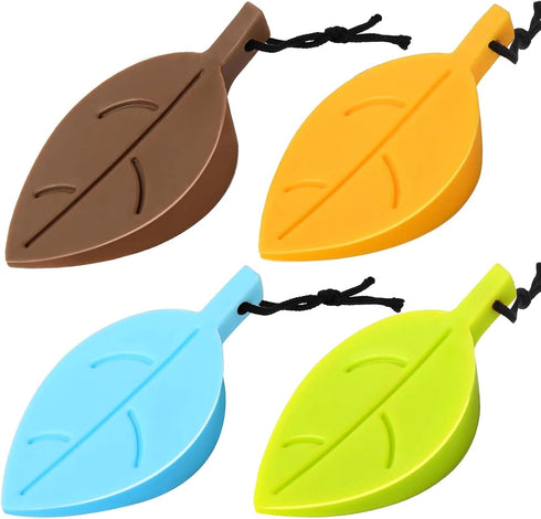 HNYYZL 4Pcs Silicone Door Stopper Wedge Finger Protector, Cute Colorful Cartoon Leaf Style, for Home Office
