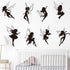Black Fairy Girls Room Wall Decal, Cute Fairy with Large Wings Silhouette Stickers for Baby Nursery Kids Bedroom Decor