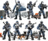 Special Forces Mini Military Action Figure with Weapons, 8 PCS Multiple Movable Joints SWAT Police Figure