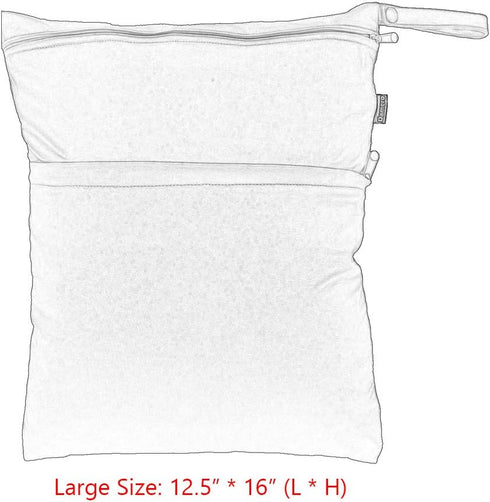 2pcs Pack Damero Cute Travel Baby Wet and Dry Cloth Diaper Organizer Bag(Large, Green+Light Blue)