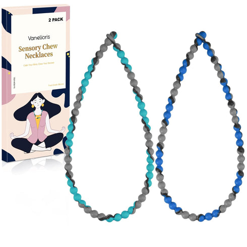 Vanelioris Chew Necklaces for Sensory Kids and Adults, Chewy Necklace Sensory Toys for
