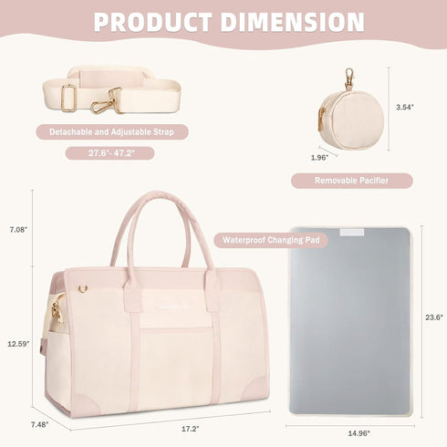 Mommy BOLOSTA Diaper Bag Tote for Women, Diaper Bag Tote with Changing Pad, Large Capacity Bag for Hospital