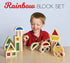 Agirlgle Wood Building Blocks Set for Kids, 24 Pcs Rainbow Stacker Construction Toys