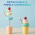 1-3, Playset Wooden Ice Cream Toys for Kids, Pretend Play Food Toy for Toddlers Kitchen Accessories Lolly Shop Games