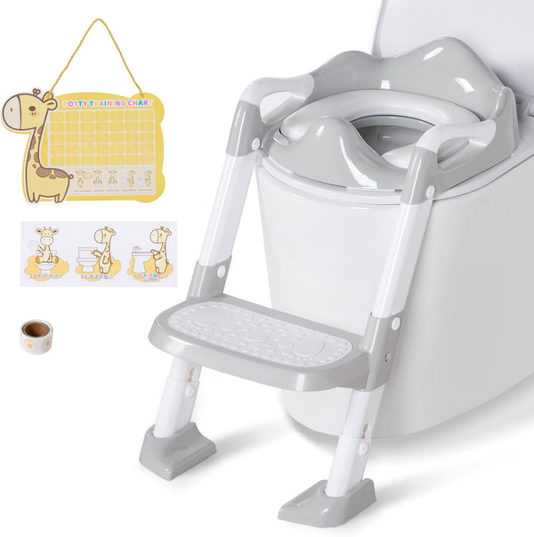 Potty Training Seat with Step Stool, Toddler Toilet Seat w/Ladder, Potty Training