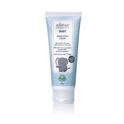 3.53oz Azafran Organics Baby Nourishing Cream, - Gentle Moisturizing Cream with Olive oil and vegetable Derived