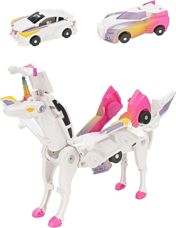 Ultimate Transforming Unicorn Car Toy - 2Pcs Collision to Magical Unicorns, Automatic Deformation for Kids