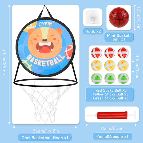CYFIE 2 in 1 Basketball Hoop Toddler, Dart Board for Kids Sports Toys, Slam Dunk Gift for Girls Boys Office Party