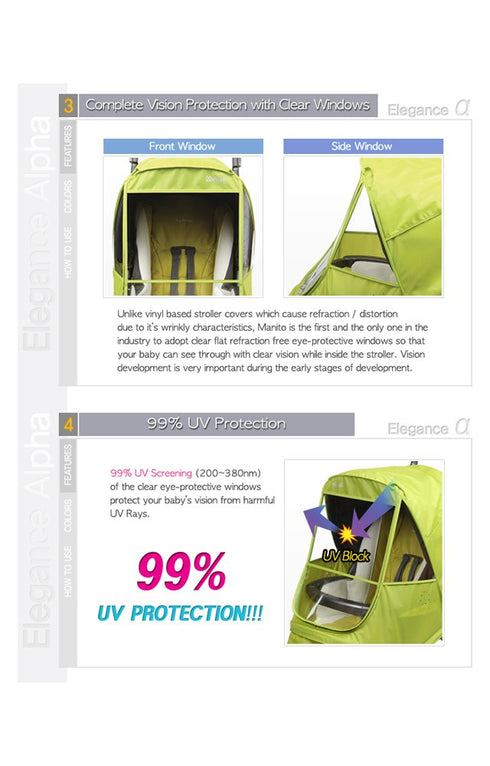 Manito Alpha Stroller Rain Cover - Elegant Purple Weather Shield