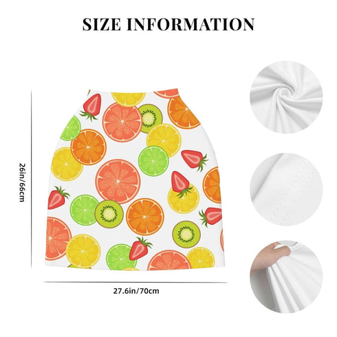 Schgap Cute Fruits Car Seat Covers Canopy for Baby, Nursing Cover Breastfeeding Baby Carrier Covers Carseat Canopy