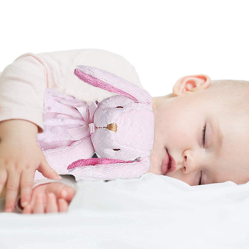 Pro Goleem Bunny Security Blanket Twin Baby Gifts Baby Snuggle Toy Lovey for Infant Girls Soft Lovie Pink, 2 Pack