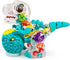 Nenekal Electric T-REX Dinosaur Toy with Transparent Gears, LED Lights, Music, Moving Wheels, STEM Toys for Toddlers