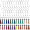 KINGFOREST 120PCS Acrylic Keychain Blanks Kit - 30 Keychain Rings, 30 Jump Rings, 30 Clear Discs, 30 Tassels
